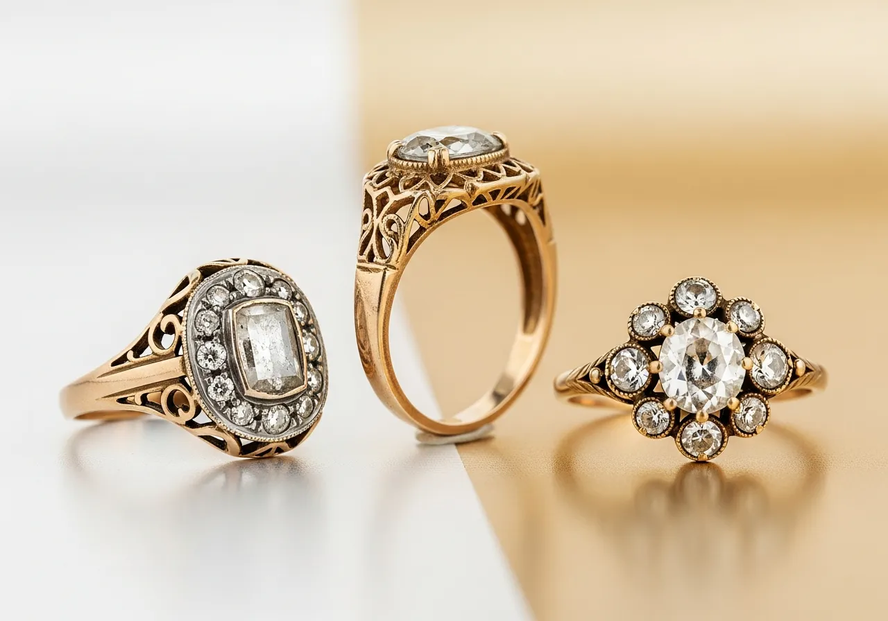 Antique and vintage estate gold rings and heirloom diamond rings bought by EasyGold Southport
